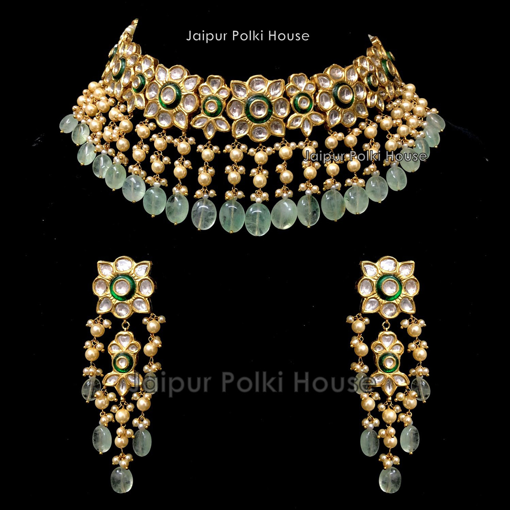 Dishani Jadau Polki Long Necklace – Tyaani Jewellery LLP