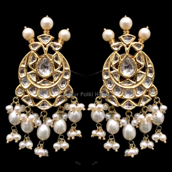 ER195 Occasional 18k Gold Jewellery Diamond Polki Jadau Earrings